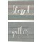Rustic Blessed & Gather Script by Jo Moulton, 2 Piece Canvas Art Set 16x20 Inch